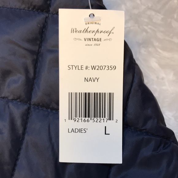 (NEW) Weatherproof Vintage Men's Diamond Quilted Vest - Size Large / Navy *READ* - Picture 15 of 16